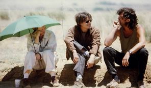 Эмир Кустурица, Джонни Депп и Фэй Данауэй во время съемок фильма "Аризонская мечта"